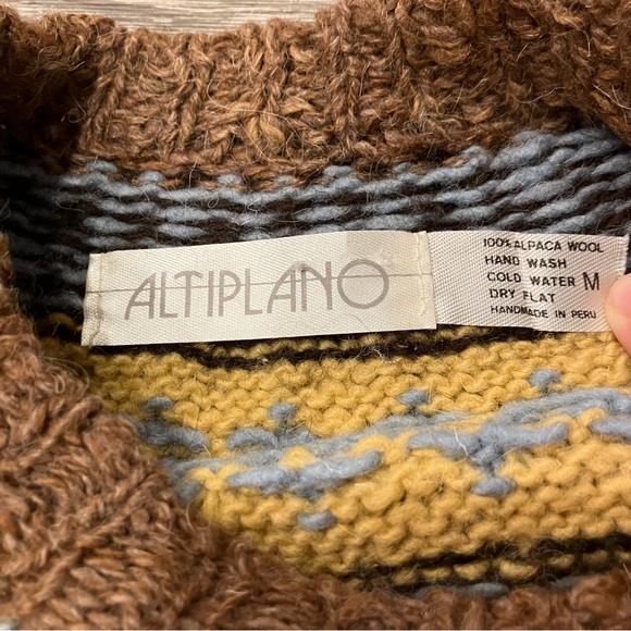 Altiplano Alpaca Fair-Isle Knit Long Sleeve Sweater 100% Alpaca Wool Women’s M - Picture 9 of 10